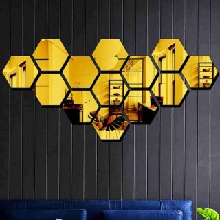 acrylic hexagon mirror stickers