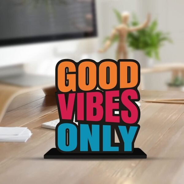 printed good vibes only table decor