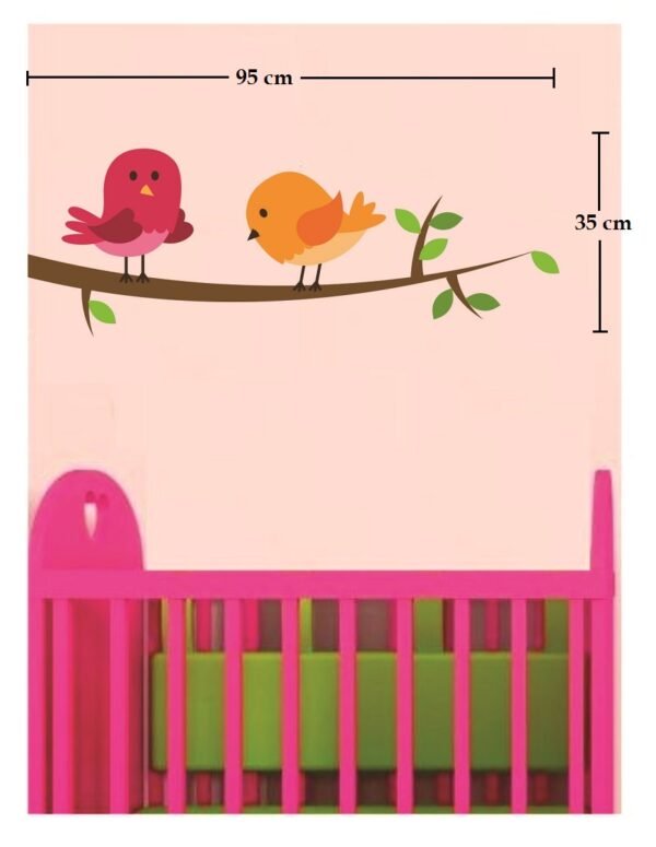 Beautiful Birds on Tree Branch Wall Sticker