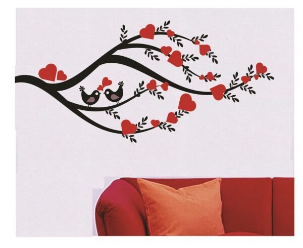 Love Birds on Tree Branch Wall Sticker