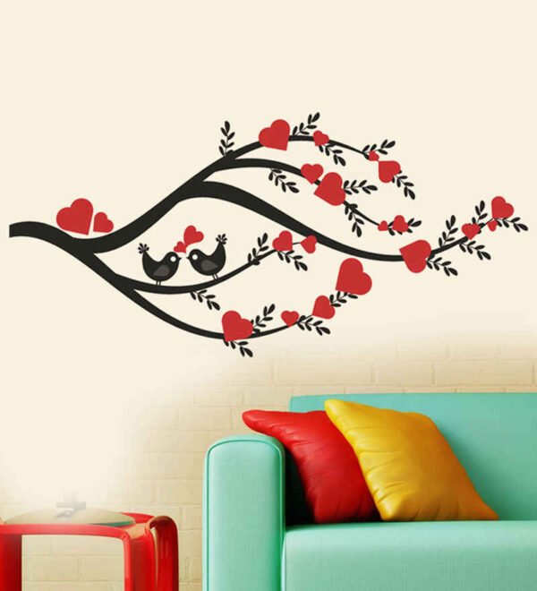 Love Birds on Tree Branch Wall Sticker