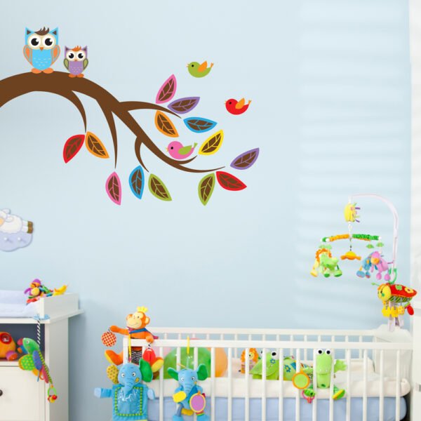 Owl on tree wall stickers