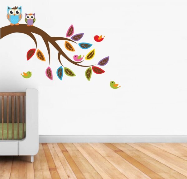 Owl on tree wall stickers