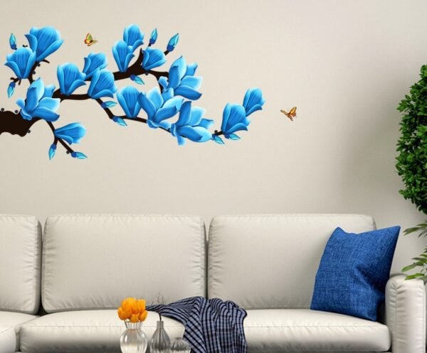 Artistic Flowers Branch Butterflies wall sticker
