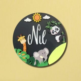 animal kids room name plates