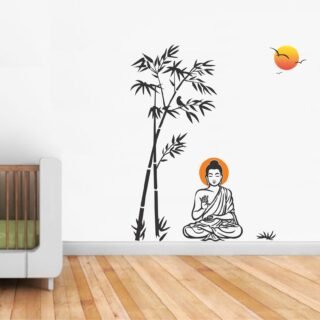 Meditating God Buddha Tree wall sticker