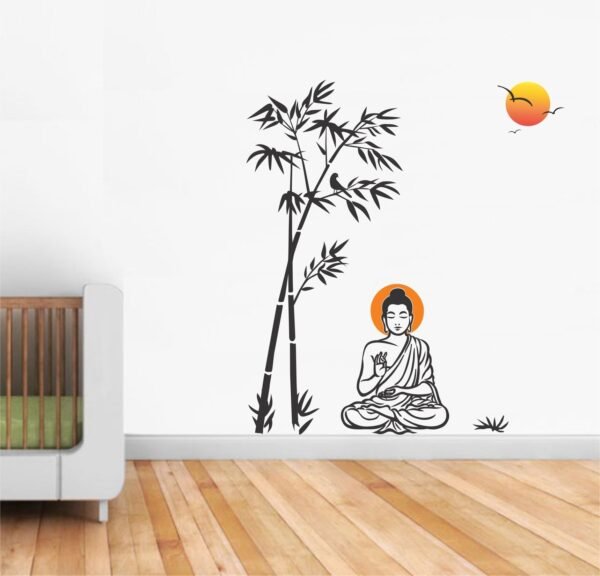 Meditating God Buddha Tree wall sticker